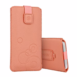 WONDER Deko Pouch Case (Size M) for Iphone 5/Nokia 215 4G/225/5310 2020 peach
