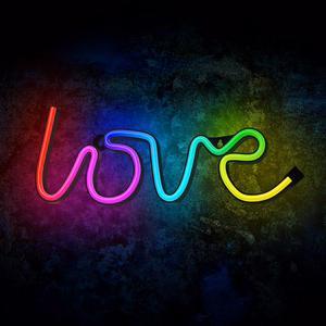 Neoninis LED RGB šviestuvas LOVE FLRN01 + RC Forever Light