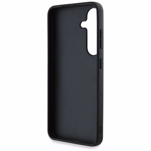 Dėklas Karl Lagerfeld Odinis Monogram Pin Logo Choupette Head Samsung Galaxy S25 juodas