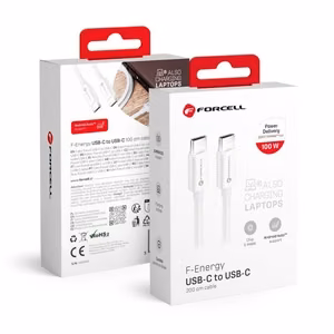 USB kabelis Forcell (C339) "USB-C (Type-C) to USB-C (Type-C)" (100W 5A) baltas 2M