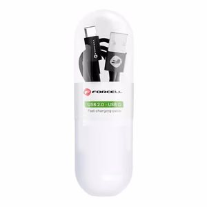 USB kabelis Forcell TUBE (C319) type-C (2.1A) 1m juodas