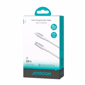 USB kabelis Joyroom (S-A28) "USB-C (Type-C) to Lightning Cable" (30W 2m) baltas