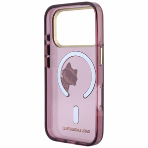 Karl Lagerfeld Peekaboo Logo dėklas, skirtas iPhone 18 Pro Max / 17 Pro Max, suderinamas su MagSafe – bordo spalvos