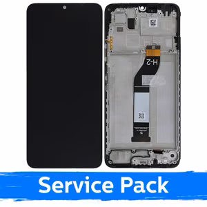 LCD ekranas, suderinamas su Xiaomi Redmi 13C 4G / Redmi 13C 5G / Poco C65, juodas su rėmeliu (Service Pack)