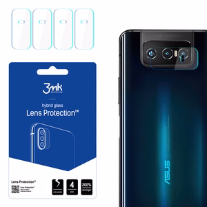 3MK Hibridinis stiklas kameros ASUS ZENFONE 7 Hibridinis stiklas skirtas 4 vnt. kamerai