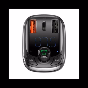Car charger + FM transmiter BASEUS (S-13) (2xUSB;1xUSB-C) black