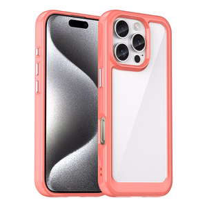 Outer Space dėklas telefonui su geliniu rėmeliu iPhone 16 Pro Max - raudonas