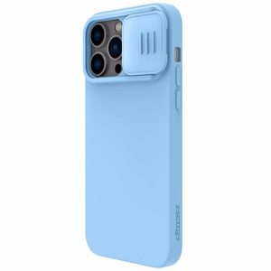 Чехол Nillkin CamShield Silky Magnetic силиконовый для Apple iPhone 14 Pro Max светло-голубой