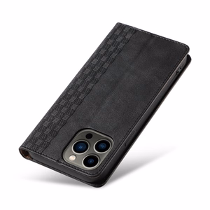 Magnetinis dirželio dėklas telefonui iPhone 14 Plus su atverčiamu dangteliu, pinigine, mini dirželiu ir stovu, juodas
