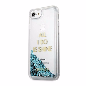 Guess GUHCP7GLUQBL iPhone 6/7/8 /SE 2020 / SE 2022 blue/blue hard case Liquid Glitter Party