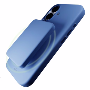 Puro Icon Mag Pro Magnetinis Silikoninis dėklas telefonui iPhone 16 - Mėlyna