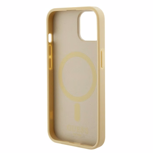 Guess GUHMP15MPSAHMCB iPhone 15 Plus 6.7" auksinis/auksinis kietas dėklas Saffiano MagSafe