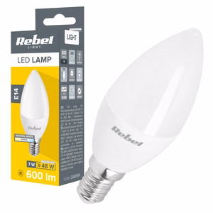 Rebel žvakės formos E14 LED lemputė, 7 W, 4000 K, 230 V