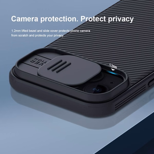 Dėklas Nillkin CamShield Pro Apple iPhone 15 Plus juodas