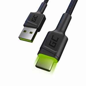 Green Cell KABGC06 USB laidas 1.2 m USB A USB C juodas