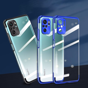 Clear Color Case Gel TPU elektroplokštės rėmo dangtelis Xiaomi Redmi Note 10 5G / Poco M3 Pro mėlynas