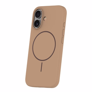 Silicone Thin Mag dėklas iPhone 16 6,1" rudas