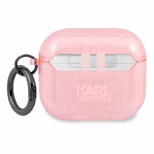 Karl Lagerfeld Glitter Karl's Head чехол для AirPods 3 - розовый