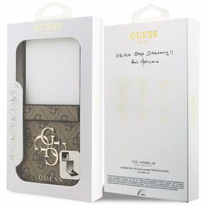Guess чехол для Samsung Z Flip7 GUHCZF74GMGBR (PU Leather 4G Metal Logo) коричневый