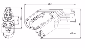 Зарядный штекер постоянного тока Duosida CCS Combo 1, 200 А, 600 В