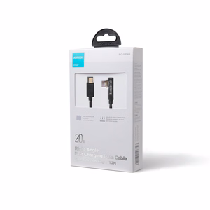 Joyroom S-CL020A6 gaming Lightning / USB-C 90° kabelis, 20W, 1,2 m, juodas