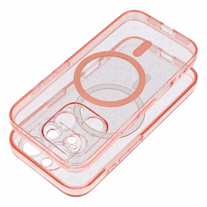 Чехол для Samsung S26 Ultra Clear Mag Cover (STR) совместимый с MagSafe розовый с блёстками