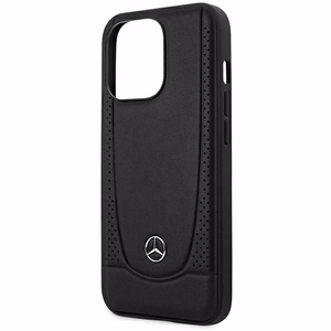 Mercedes MEHCP15XARMBK iPhone 15 Pro Max 6.7" juodas kietas odinis dėklas telefonui Urban