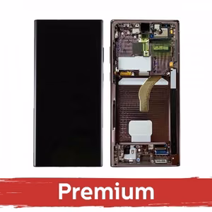 LCD ekranas, suderinamas su Samsung S908 S22 Ultra su rėmeliu / baltas / OEM