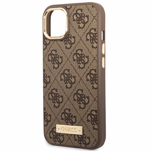 Guess GUHMP14MU4GPRW iPhone 14 Plus 6.7 "rudas / rudas kietas dėklas 4G Logo Plate MagSafe