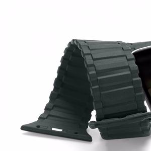 Dux Ducis dirželis (šarvuota versija) Apple Watch Ultra, SE, 9, 8, 7, 6, 5, 4, 3, 2, 1 (49, 45, 44, 42 mm) silikoninė magnetinė apyrankė žalia
