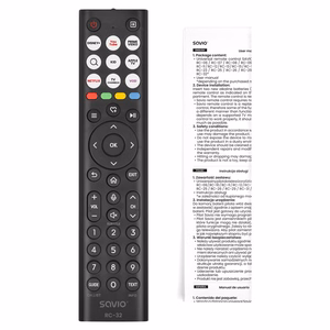 SAVIO RC-32 Universalus/pakaitinis nuotolinio valdymo pultas HISENSE televizoriui – SMART TV