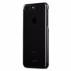 Moshi XT itin plonas skaidrus kietas dėklas, skirtas iPhone 8 Plus / 7 Plus, „Stealth Black“ spalvos