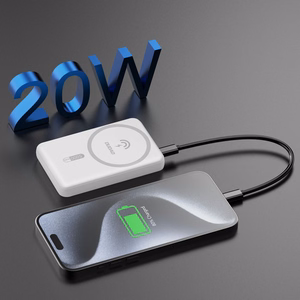 Dudao K14S USB-A / USB-C / MagSafe беспроводной powerbank 20W 5000mAh - белый