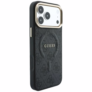 Чехол Guess Embossed 4G Classic MagSafe для iPhone 17 Pro Max / 18 Pro Max, чёрный