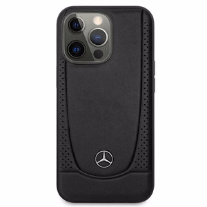 Mercedes MEHCP15XARMBK iPhone 15 Pro Max 6.7" juodas kietas odinis dėklas telefonui Urban