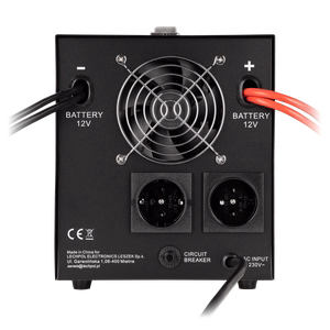 Rebel POWER-1500-LFP4 emergency power supply, pure sine wave inverter with charging, 12 V / 230 V, 1500 VA / 1050 W