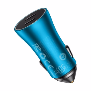 Įkroviklis automobilinis Baseus (CCJDZ-CC) (2xUSB-C 40W) mėlynas