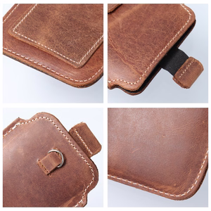 Slip-in phone case leather sleeve with pull-up Royal for iPhone 6 / 7 / 8 Crazy Horse size L brown
