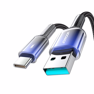 Кабель Joyroom S-A42 Crystal-Clear Series 3A USB-A - USB-C 1,2 м - чёрный