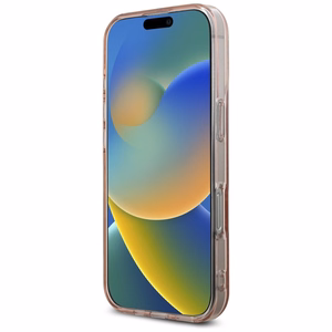 Karl Lagerfeld IML logotipo su kalnų krištolais dėklas telefonui iPhone 16 Pro - rožinis