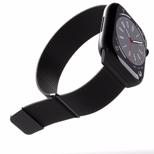Puro „MILANESE“ dirželis Apple Watch 42 / 44 / 45 / 49 mm – juodos spalvos