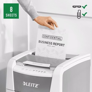 Leitz 80110000 dokumentų naikiklis Kryžminis 22 cm Pilka, Balta