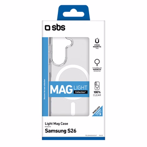 SBS Cover Light Mag защитный чехол для Samsung Galaxy S26 совместимый с MagSafe прозрачный