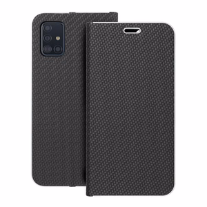 Dėklas telefonui LUNA Book Carbon SAMSUNG A51 juodas