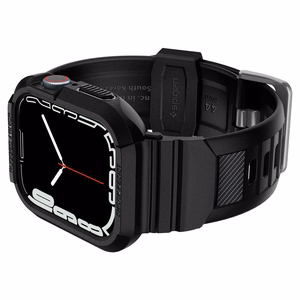 Spigen Rugged Armor Pro dėklas su dirželiu Apple Watch 4 / 5 / 6 / 7 / 8 / SE (44/45 mm) - juodas