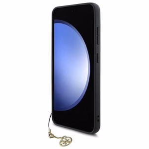 Guess GUHCS24FEGF4GGR S24 FE S721 pilkas/pilkas kietas dėklas 4G Pakabukų Kolekcija