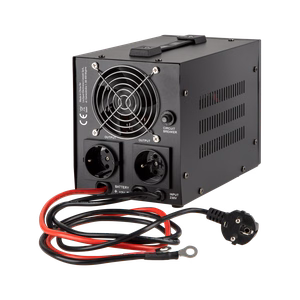 KEMOT PROsinus-500 rezervinis maitinimo šaltinis, grynos sinusoidės keitiklis su įkrovimo funkcija, 12 V/230 V, 500 VA/300 W, juodas