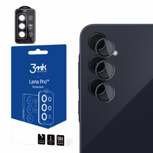 Защита камеры 3mk Lens Protection Pro чёрная для Samsung Galaxy A55 5G - с чёрной рамкой