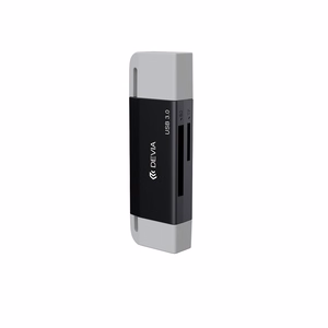 Devia kortelių skaitytuvas 2in1 EL240 USB/USB-C 3.0 juodas
