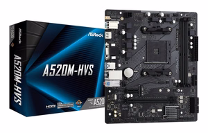 Asrock A520M-HVS pagrindinė plokštė AMD A520 Socket AM4 micro ATX